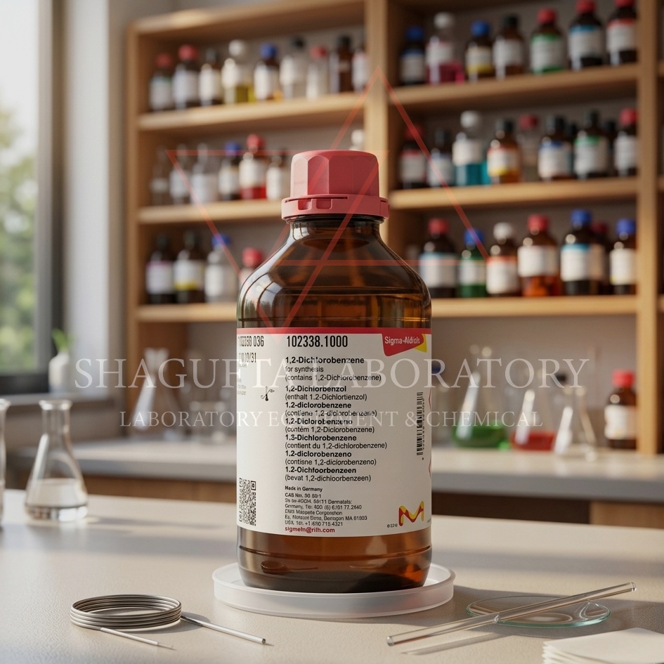 1,2-Dichlorobenzene for synthesis Sigma Aldrich kode 803238 merupakan bahan kimia laboratorium berkualitas tinggi untuk kebutuhan sintesis, penelitian, analisis, QC, dan aplikasi industri. Cocok digunakan pada laboratorium pendidikan, riset, farmasi, kimia industri, serta pengujian material dengan tingkat kemurnian dan stabilitas yang baik.