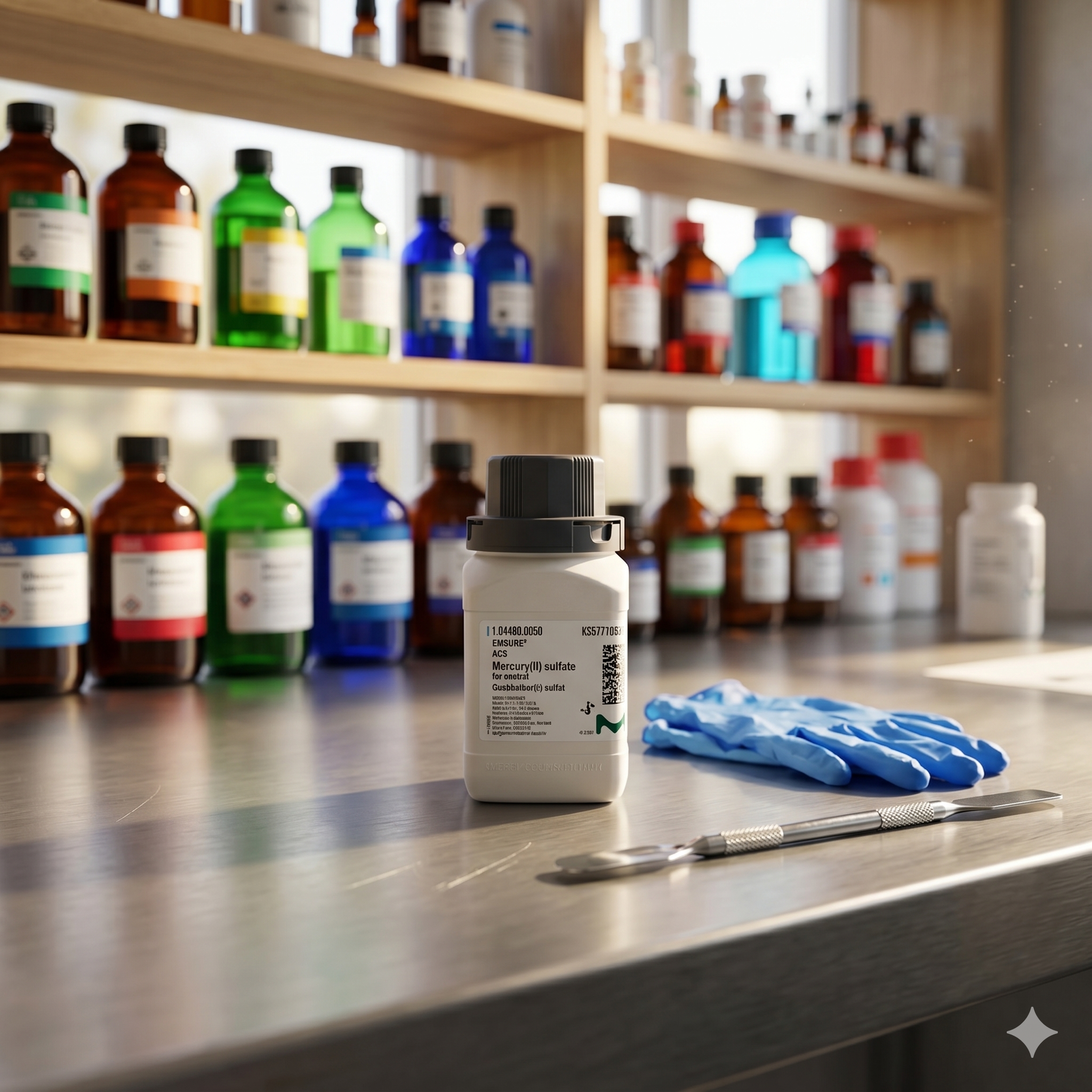 Mercury(II) Sulfate EMSURE® ACS 104480 dari Merck/Sigma-Aldrich merupakan reagen laboratorium berkualitas tinggi untuk kebutuhan analisis, penelitian, QC, pendidikan, dan aplikasi industri. Cocok digunakan pada laboratorium profesional dengan standar analitik tinggi.