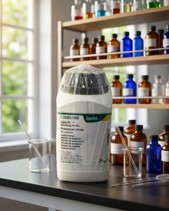 Potassium Nitrate (KNO3) EMSURE® Merck 105063 merupakan bahan kimia analytical grade berkualitas tinggi untuk kebutuhan laboratorium, penelitian, quality control, pendidikan, dan aplikasi industri. Produk memenuhi standar ISO Reag. Ph Eur sehingga cocok digunakan untuk analisis kimia, preparasi larutan, reagent laboratory, dan aplikasi ilmiah lainnya.