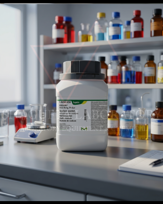 Sodium Acetate Anhydrous EMSURE® ACS Reag. Ph Eur merupakan reagen laboratorium analytical grade berkualitas tinggi untuk kebutuhan analisis, preparasi buffer, quality control, penelitian, pendidikan, dan aplikasi industri laboratorium profesional.