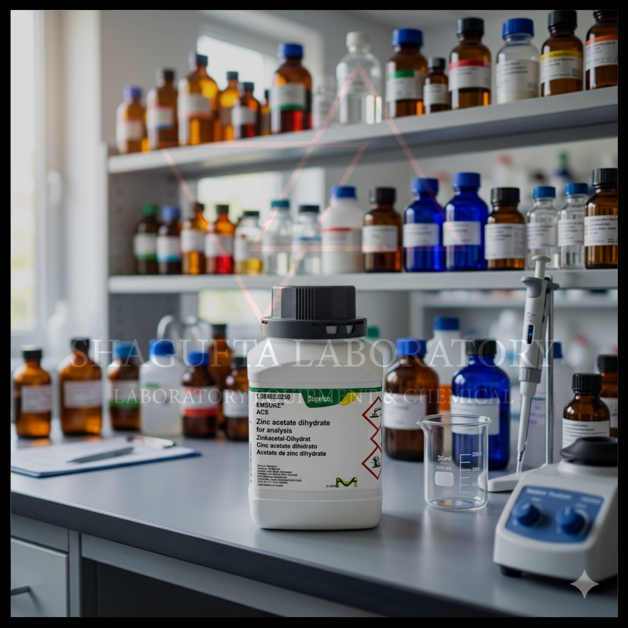 Supelco Zinc Acetate Dihydrate EMSURE ACS 108802 merupakan bahan kimia laboratorium analytical grade berkualitas tinggi untuk analisis laboratorium, preparasi reagen, penelitian, quality control, dan aplikasi industri. Cocok digunakan pada laboratorium kimia, farmasi, pendidikan, lingkungan, dan institusi penelitian profesional.
