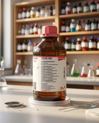 1,2-Dichlorobenzene for synthesis Sigma Aldrich kode 803238 merupakan bahan kimia laboratorium berkualitas tinggi untuk kebutuhan sintesis, penelitian, analisis, QC, dan aplikasi industri. Cocok digunakan pada laboratorium pendidikan, riset, farmasi, kimia industri, serta pengujian material dengan tingkat kemurnian dan stabilitas yang baik.