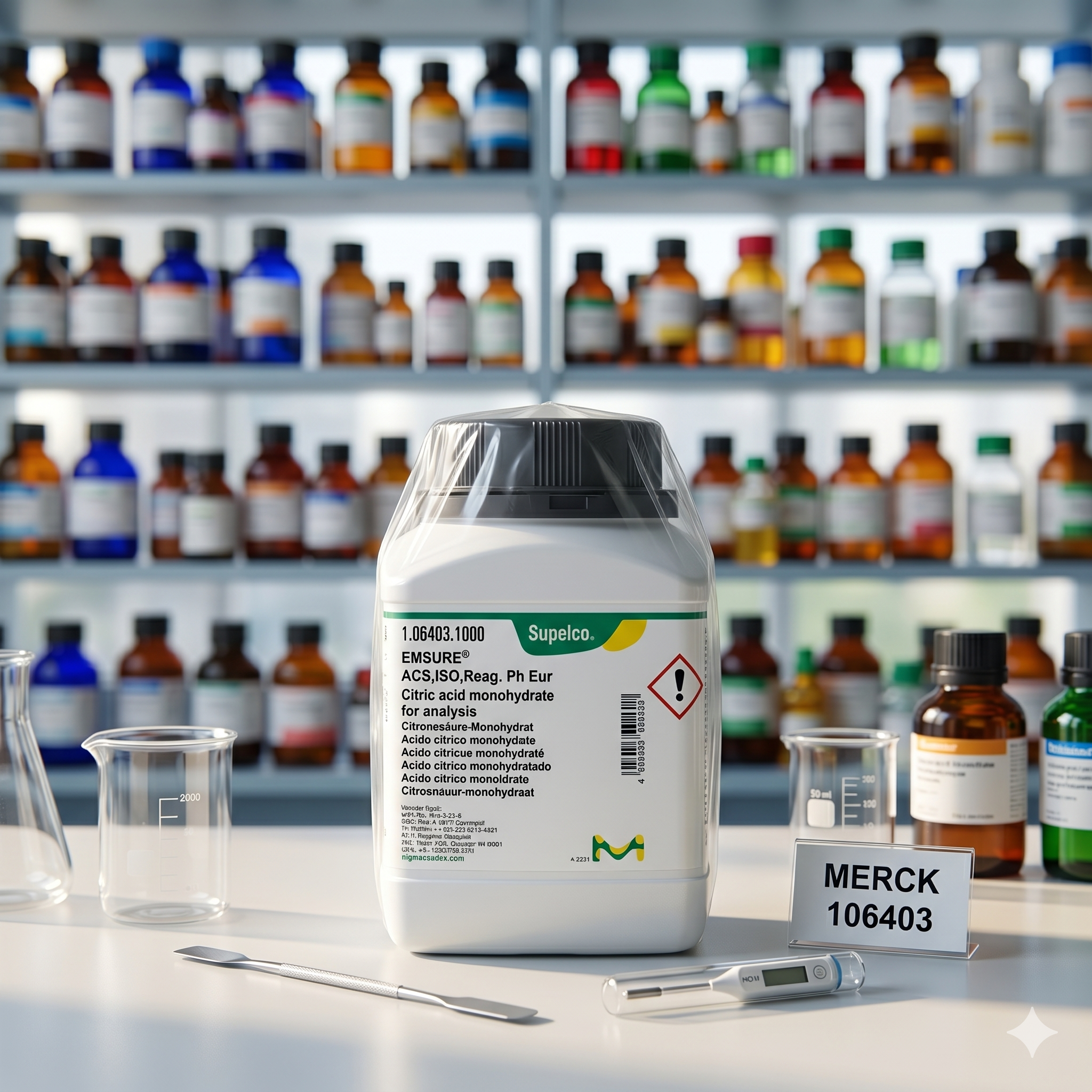 Citric Acid Monohydrate EMSURE ACS ISO Reag Ph Eur Merck 1.00244.1000