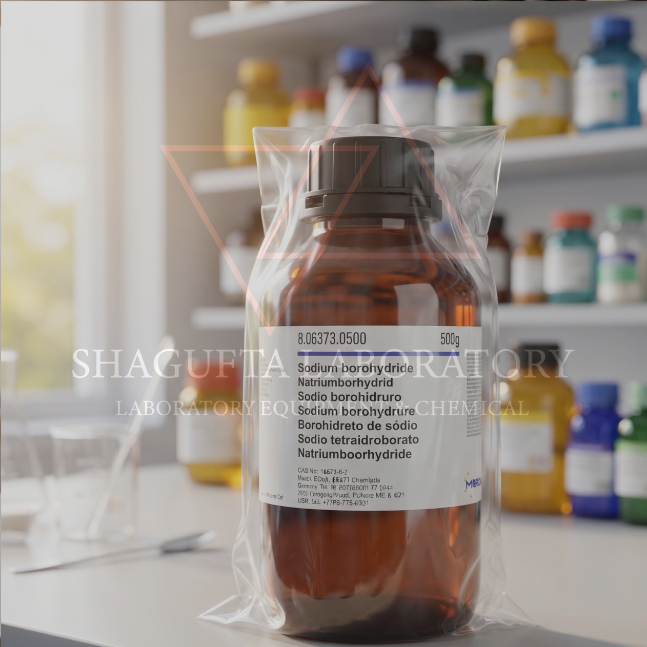 Merck 806373 Sodium Borohydride 500gr Grade for Synthesis – Natrium Borohidrida (NaBH₄) Reagen Reduksi Laboratorium
